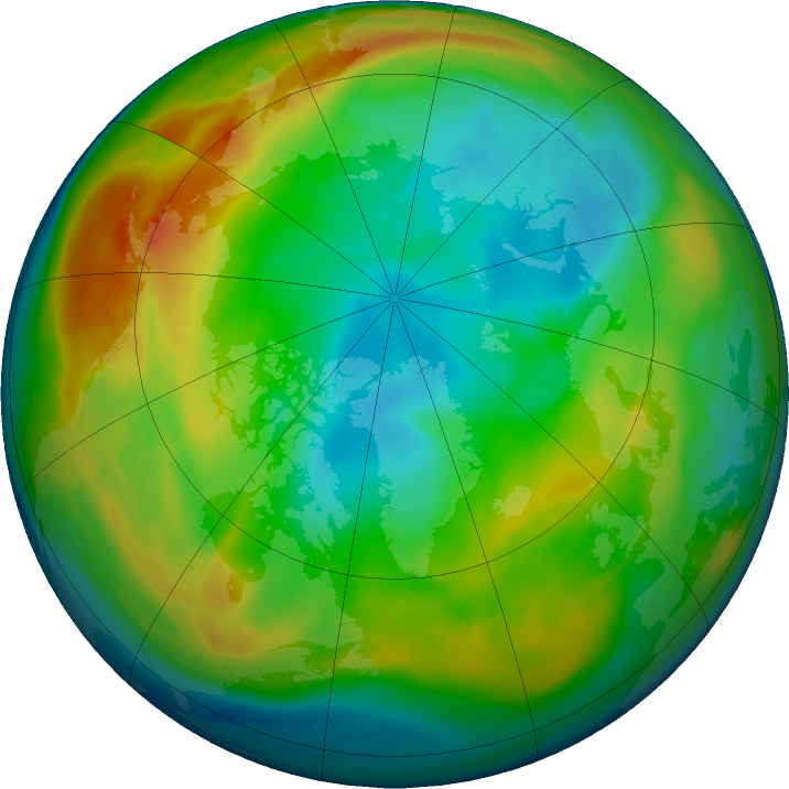 Arctic ozone map for 18 December 2019